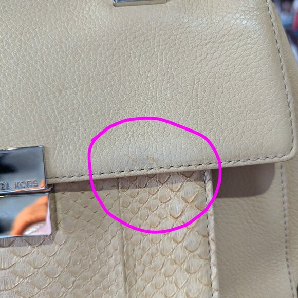 Michael Kors Collection Quinn Top-handle Satchel with Leather/Chain Strap - Picture 6 of 6